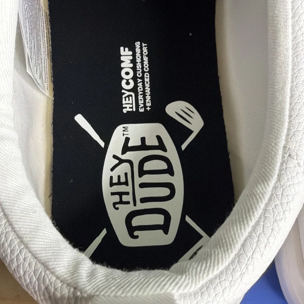 Hey Dude Wally Golf Classic TG Men's Casual Shoes White Logo Slip-On US 12